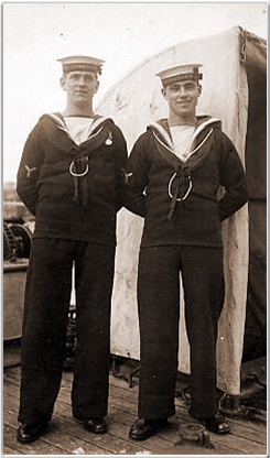 Leading Stoker Stone (left) and Stoker Edwards at Malta, 1926